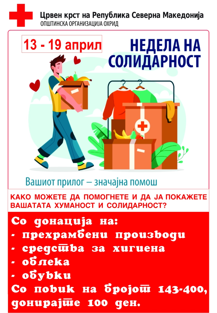 Хуманитарна акција во Охрид по повод Неделата на солидарноста