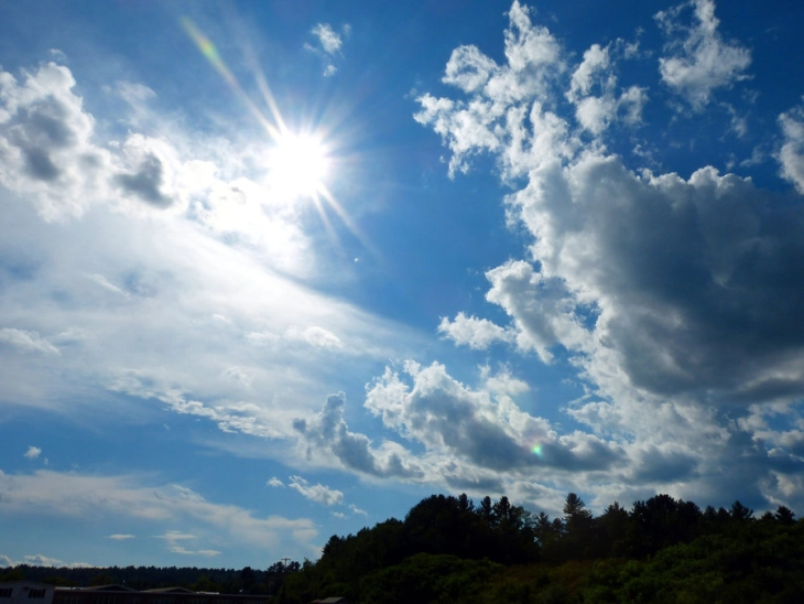 Weather: Mostly sunny and warm with scattered clouds