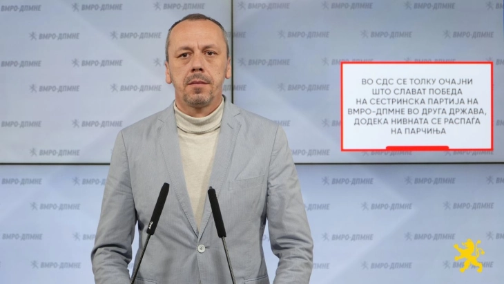 Петрушевски: Во СДС се толку очајни што слават победа на сестринска партија на ВМРО-ДПМНЕ во друга држава, додека нивната се распаѓа на парчиња