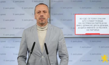 Петрушевски: Во СДС се толку очајни што слават победа на сестринска партија на ВМРО-ДПМНЕ во друга држава, додека нивната се распаѓа на парчиња